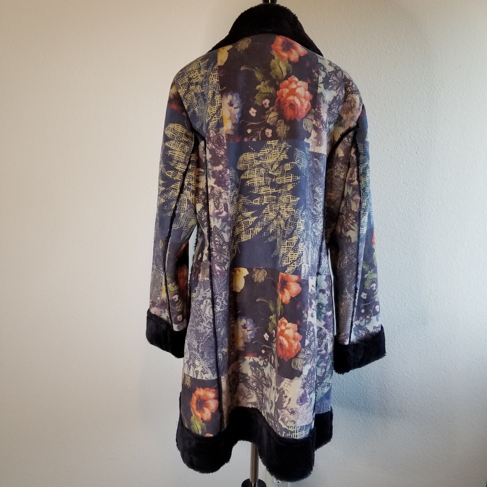 Coldwater Creek Floral Faux Suede Coat - Picture 7 of 8